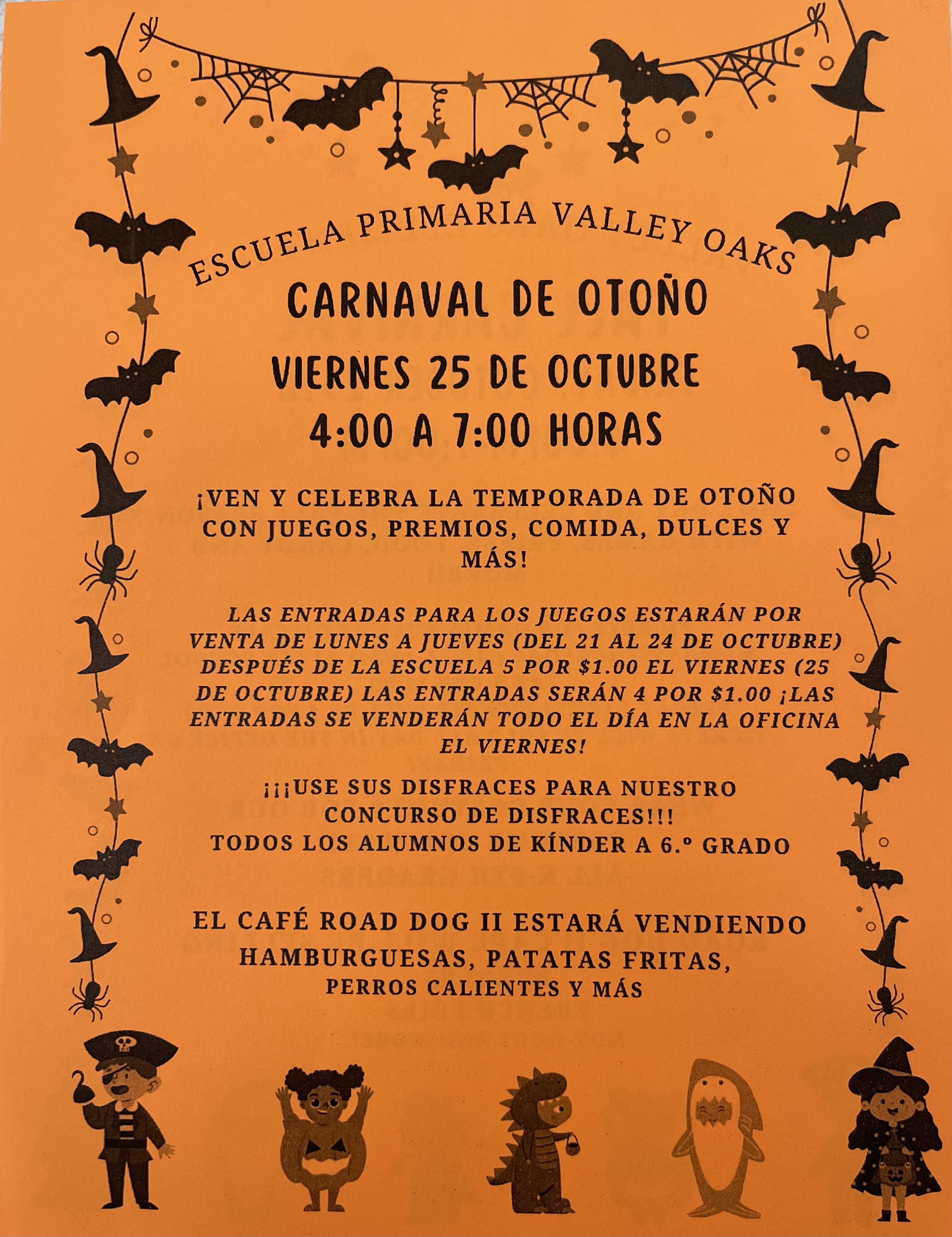 fall carnival flyer in spanish