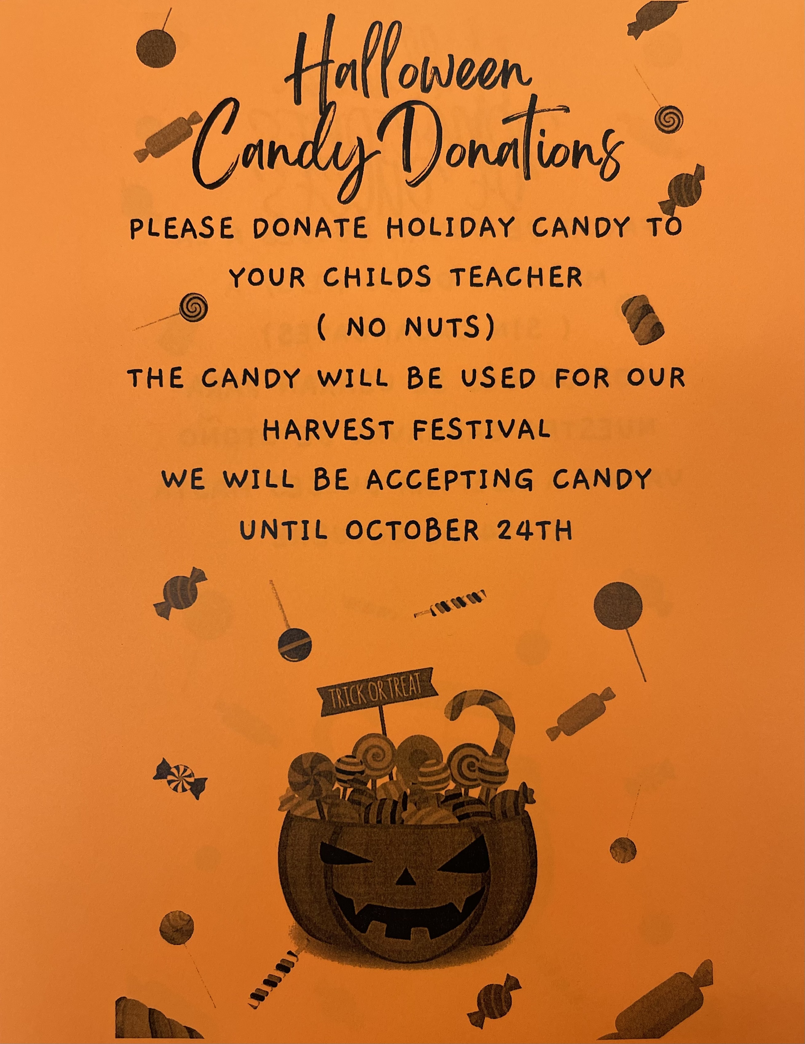 candy donations flyer