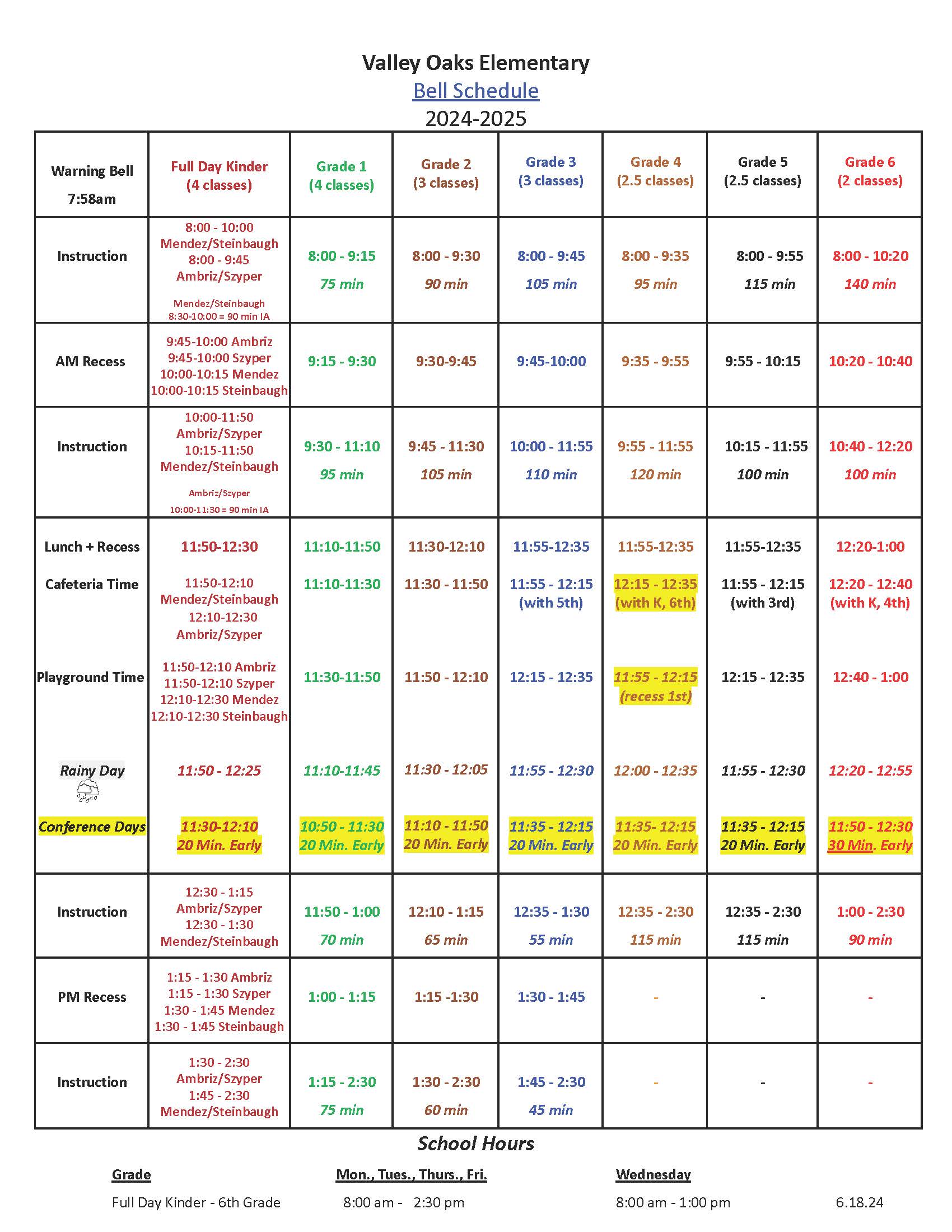 Bell Schedule 24-25