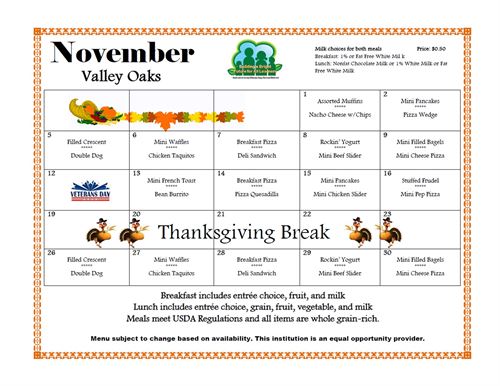 November Menu